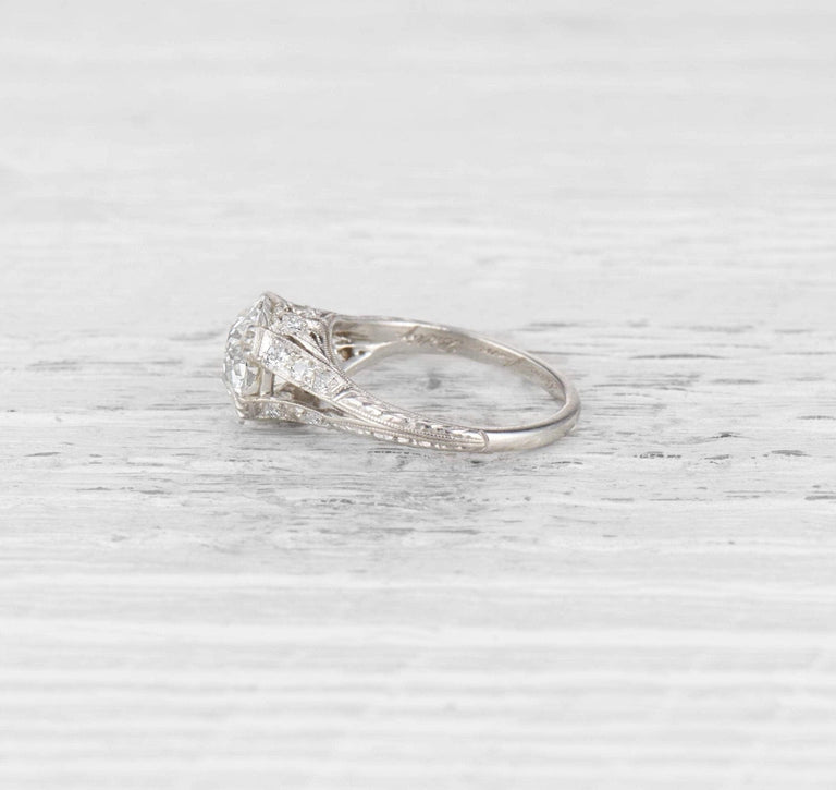 1.91 CARAT ART DECO DIAMOND ENGAGEMENT RING