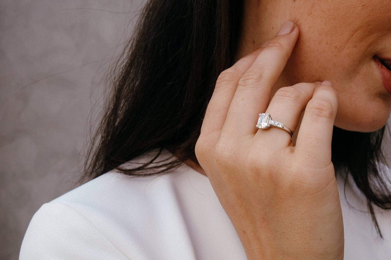 1.91 Carat Vintage Art Deco Emerald Cut Diamond Ring