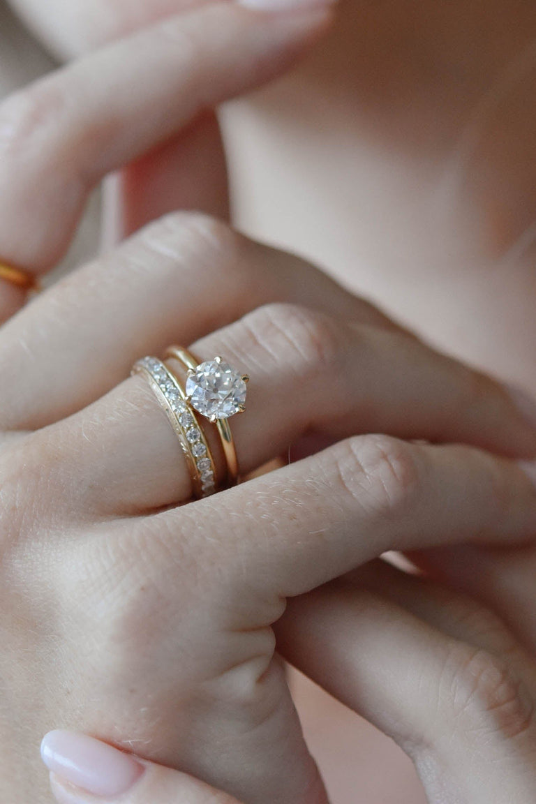 Classic Old European Cut Diamond Six Prong Solitaire Engagement Ring 1.28