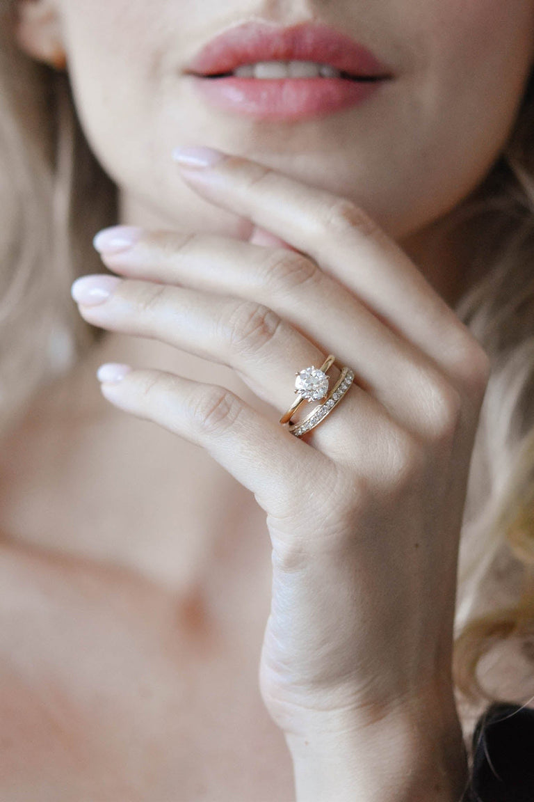 Classic Old European Cut Diamond Six Prong Solitaire Engagement Ring 1.28