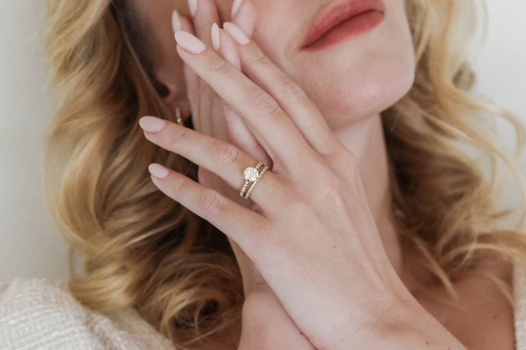 Classic Old European Cut Diamond Six Prong Pavé Solitaire 1.23