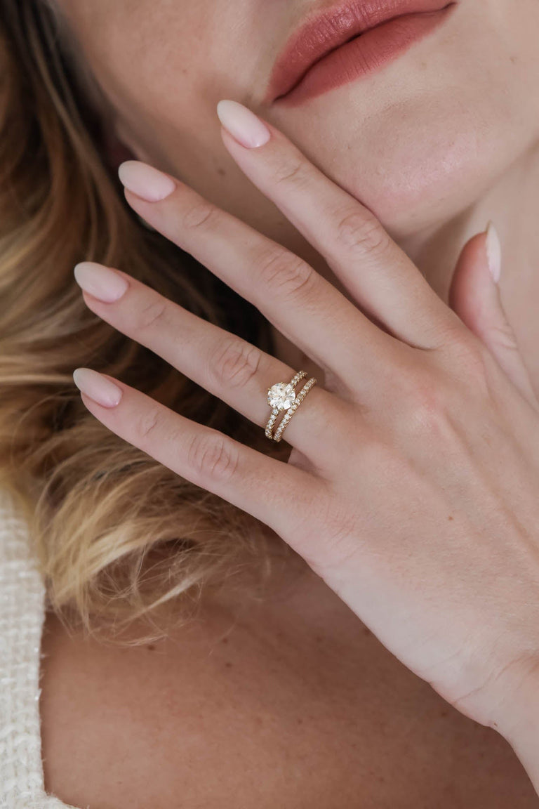 Classic Old European Cut Diamond Six Prong Pavé Solitaire 1.23