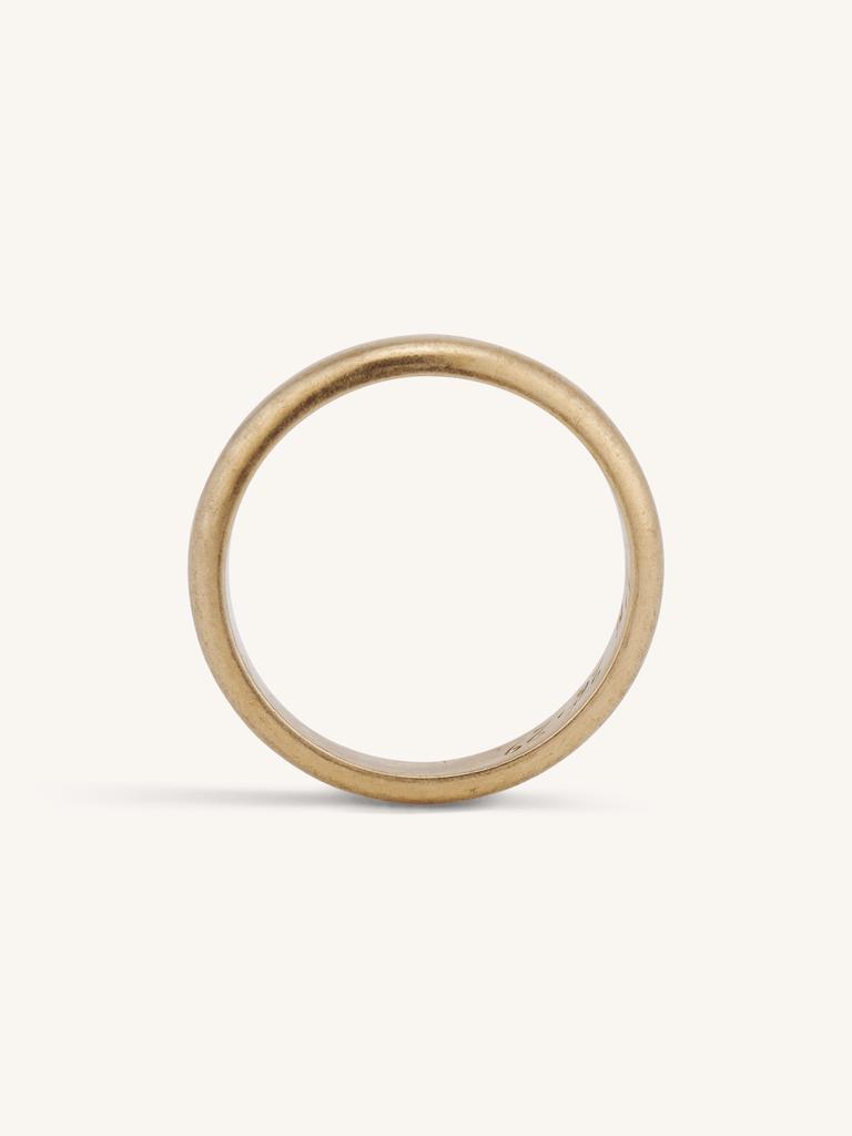 1920's 14K Yellow Gold Wedding Band Inscribed Ethel & Bill 6-26-29 - Size 9