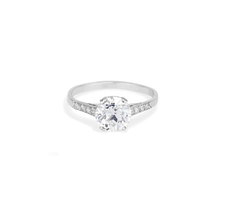 1920s 1.69 Carat Old European Cut Diamond Solitaire
