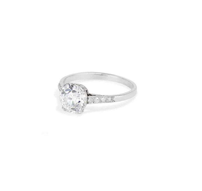 1920s 1.69 Carat Old European Cut Diamond Solitaire