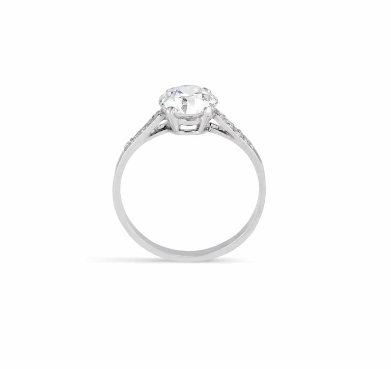 1920s 1.69 Carat Old European Cut Diamond Solitaire