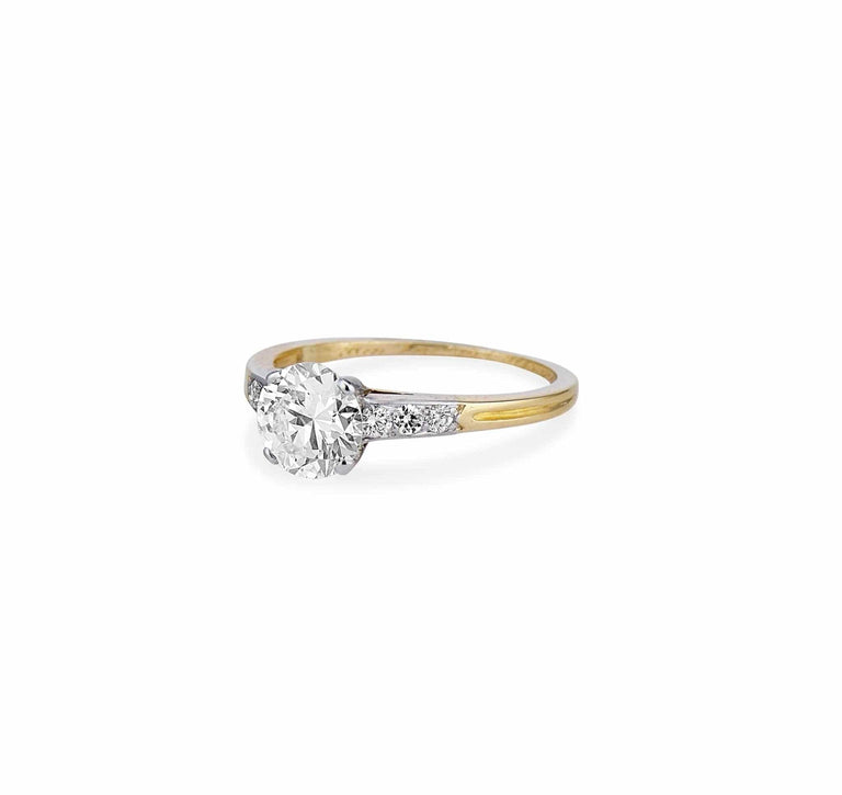 1920s Tiffany & Co 1.21 Carat Two Tone Solitaire Ring