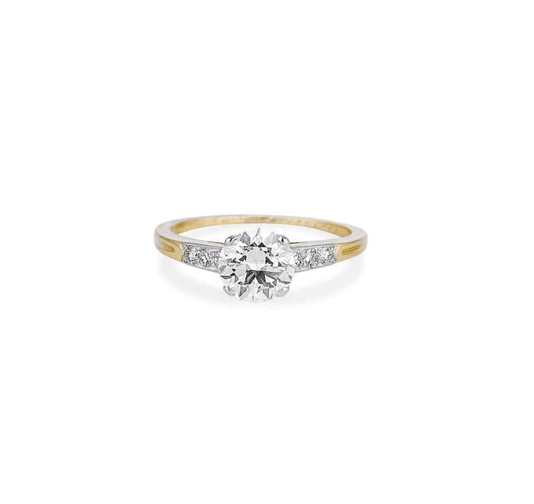 1920s Tiffany & Co 1.21 Carat Two Tone Solitaire Ring