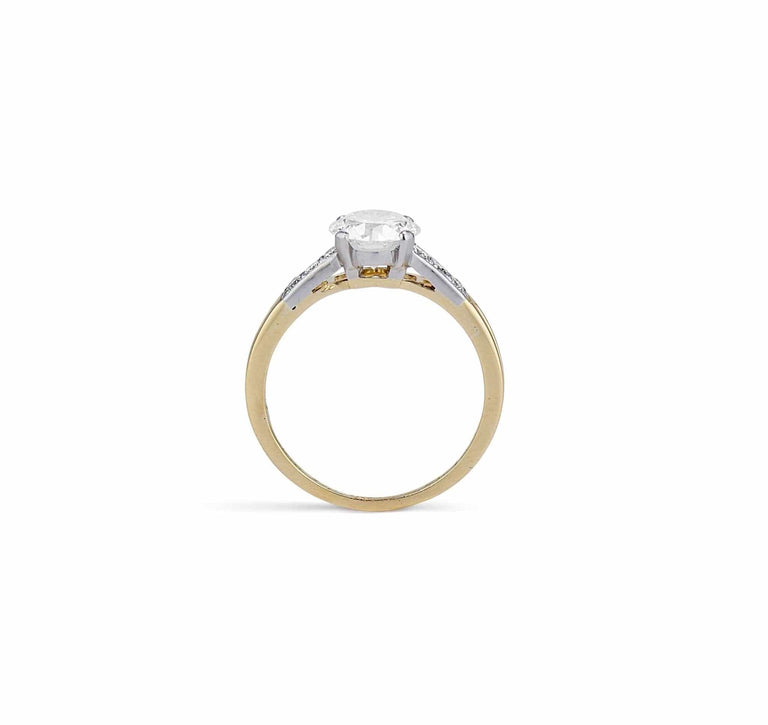 1920s Tiffany & Co 1.21 Carat Two Tone Solitaire Ring