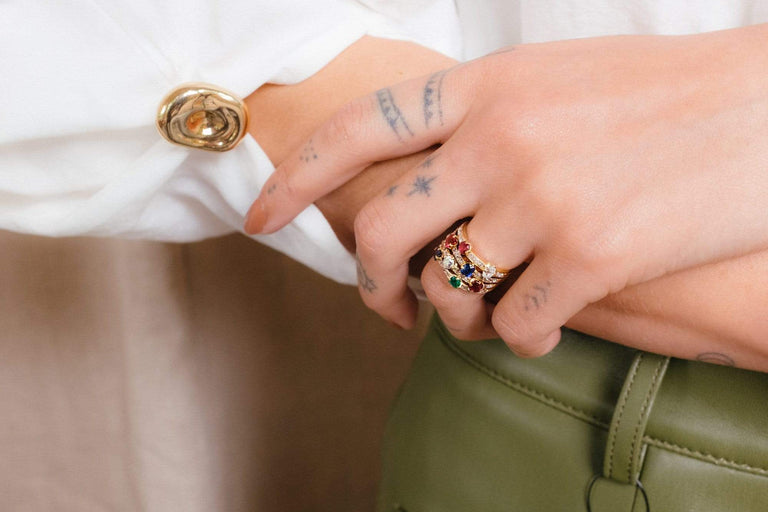 1940s Retro Diamond & Multi Gem Ring