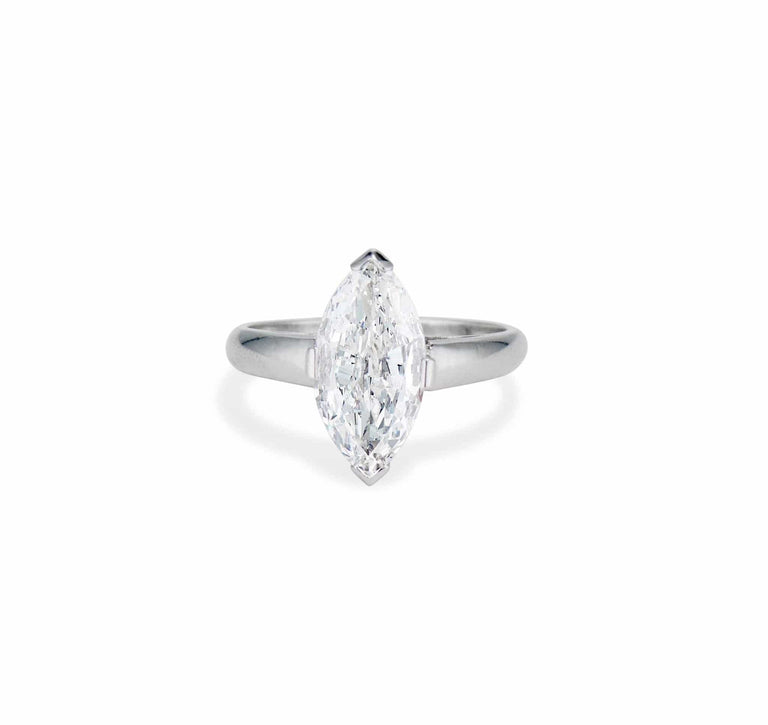 1950s 2.01 Marquise-Cut Diamond and Platinum Solitaire Engagement Ring