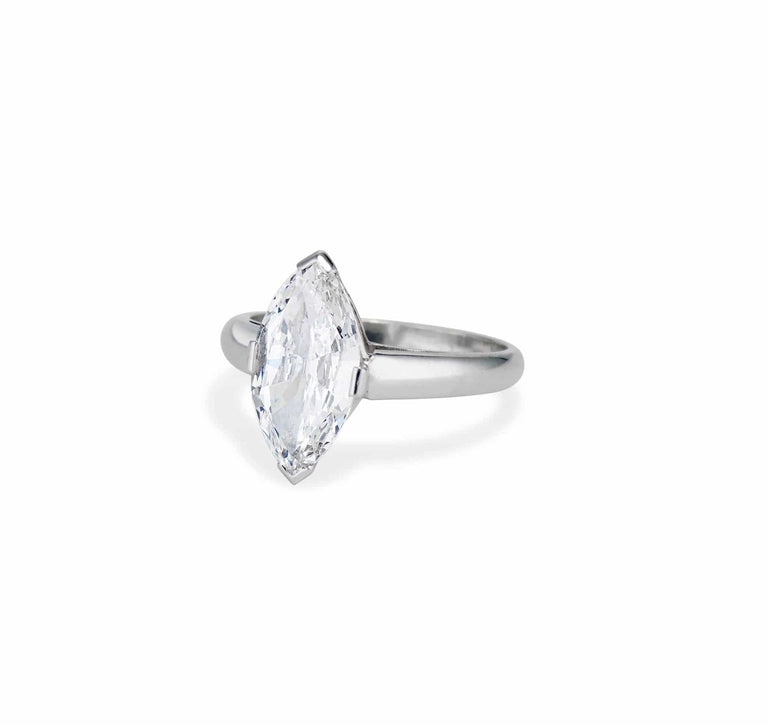 1950s 2.01 Marquise-Cut Diamond and Platinum Solitaire Engagement Ring