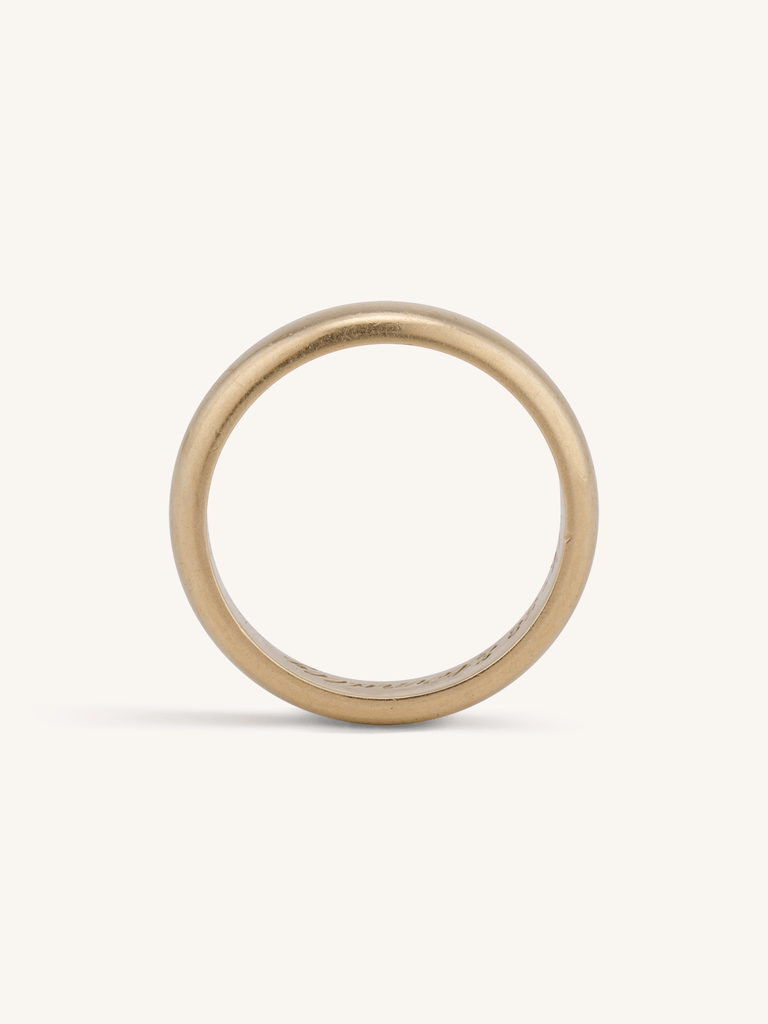 1958 14K Yellow Gold Wedding Band Engraved "Helen and George 3-17-58 Eternally" - Size 6