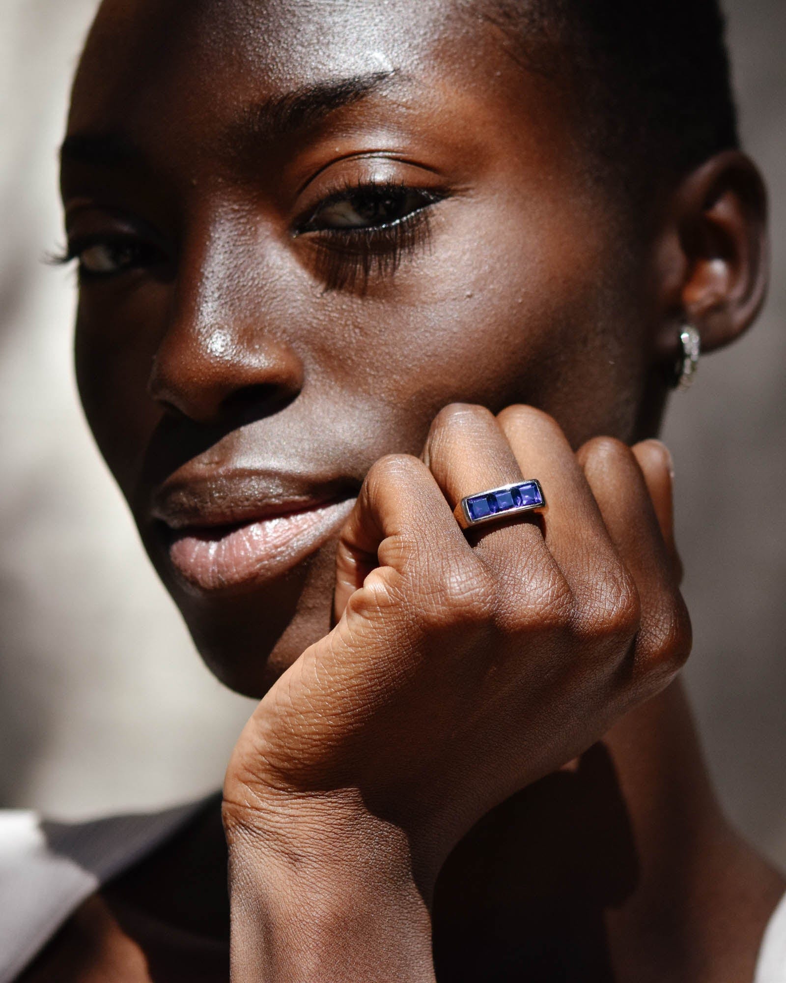 1960s Tiffany & Co. 2.10 Carat Table Cut Sapphire Three Stone Ring