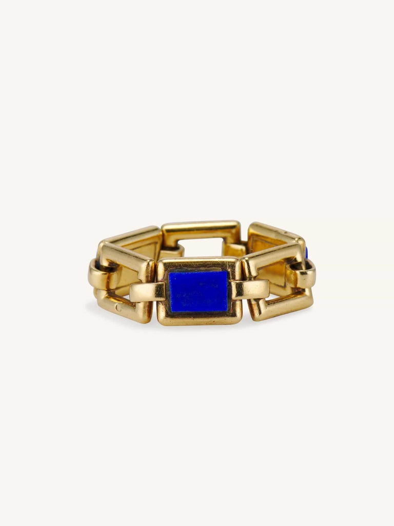 1970s Lapis Lazuli & Gold Link Flexible Ring, France