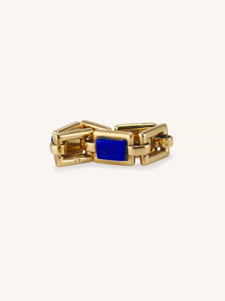1970s Lapis Lazuli & Gold Link Flexible Ring, France