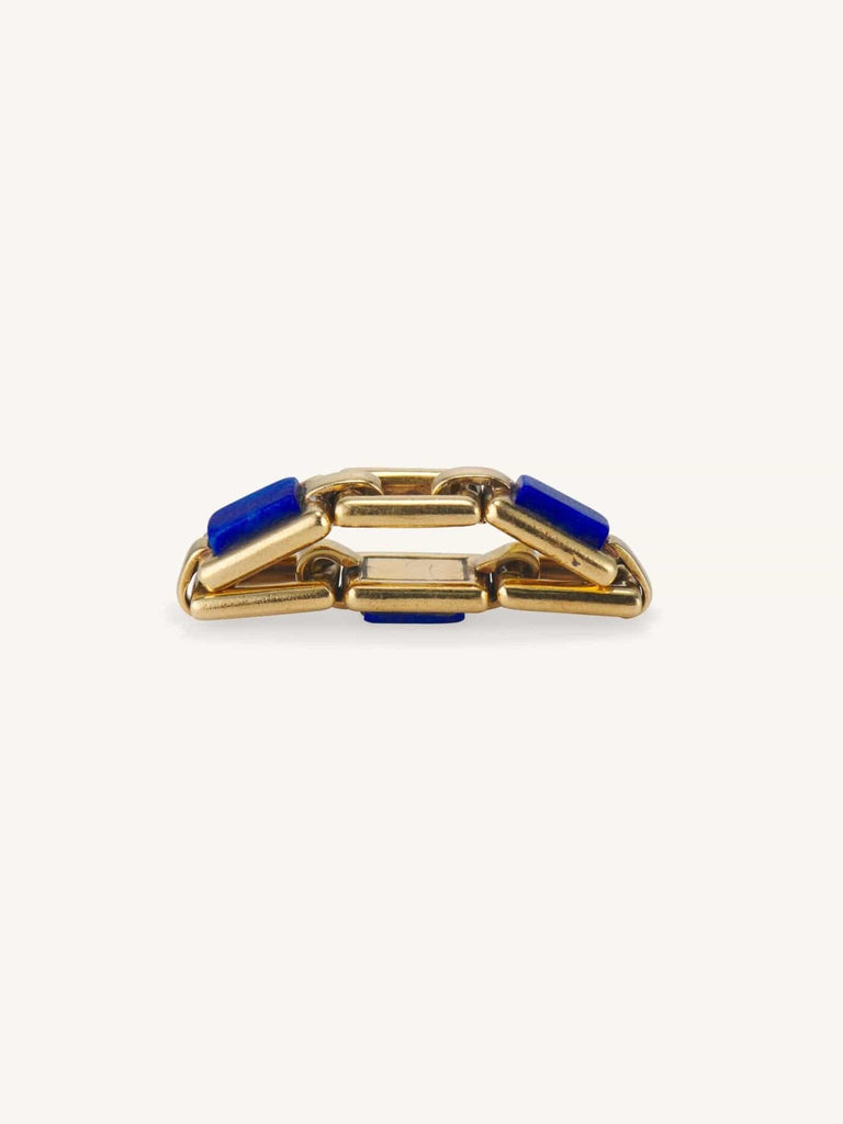 1970s Lapis Lazuli & Gold Link Flexible Ring, France