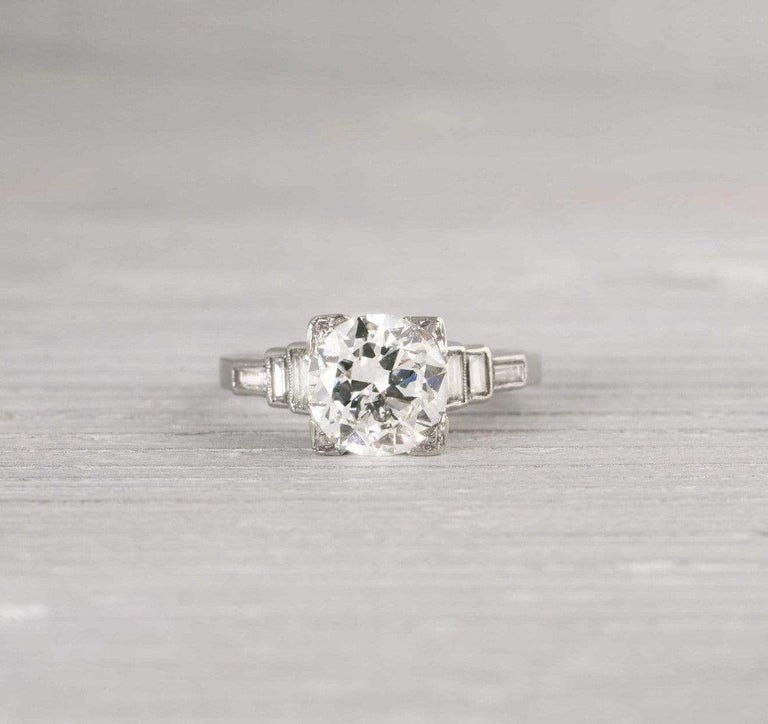 2.02 Carat Old Art Deco Diamond Engagement Ring