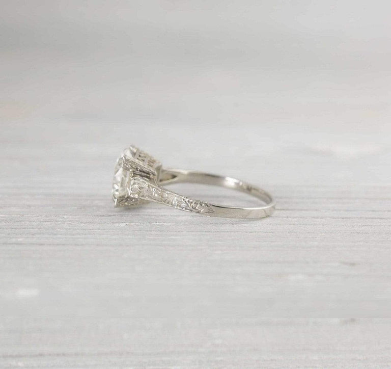 2.02 Carat Vintage Art Deco Solitaire Engagement Ring