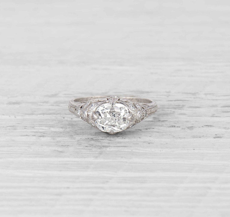 2.07 Carat Art Deco Diamond Engagement Ring
