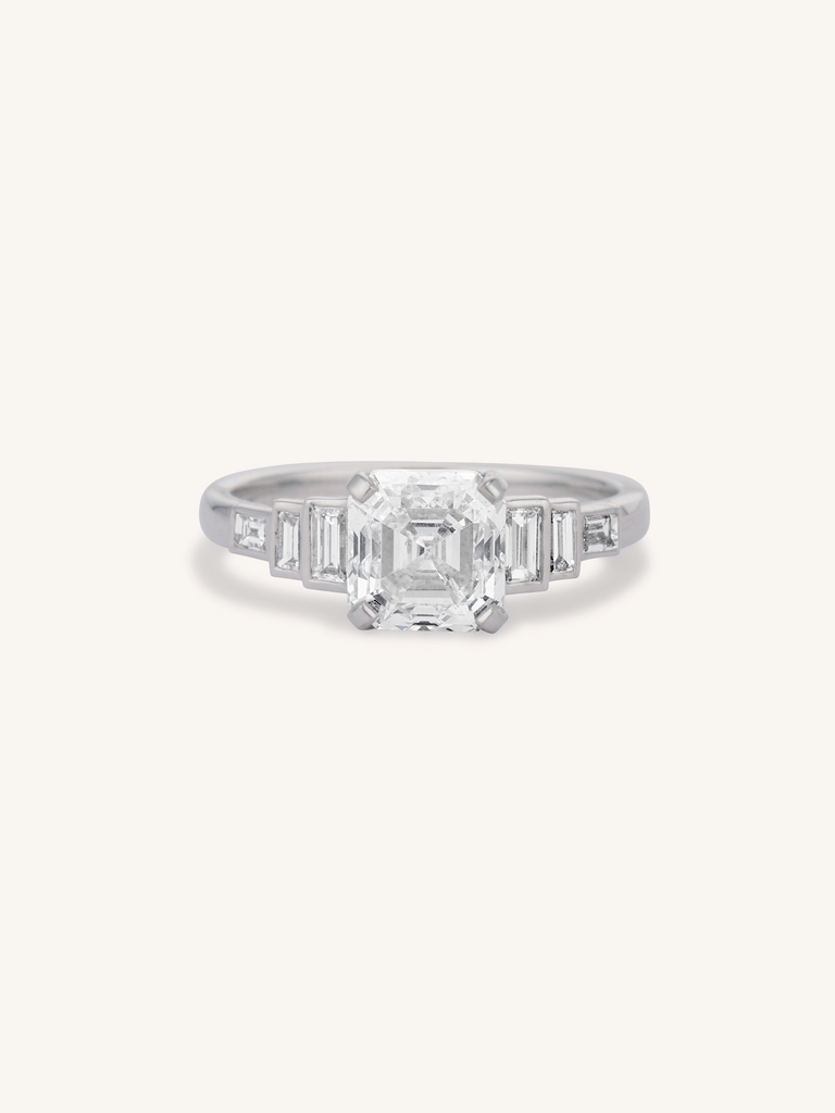 2.09ct Antique Square Emerald Cut Engagement Ring | Strata 