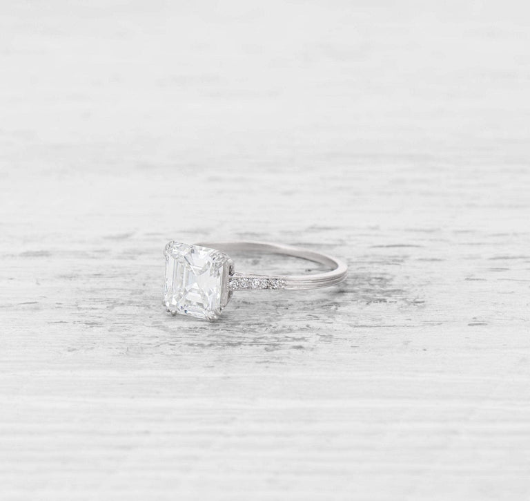 2.10 CARAT ART DECO DIAMOND ENGAGEMENT RING