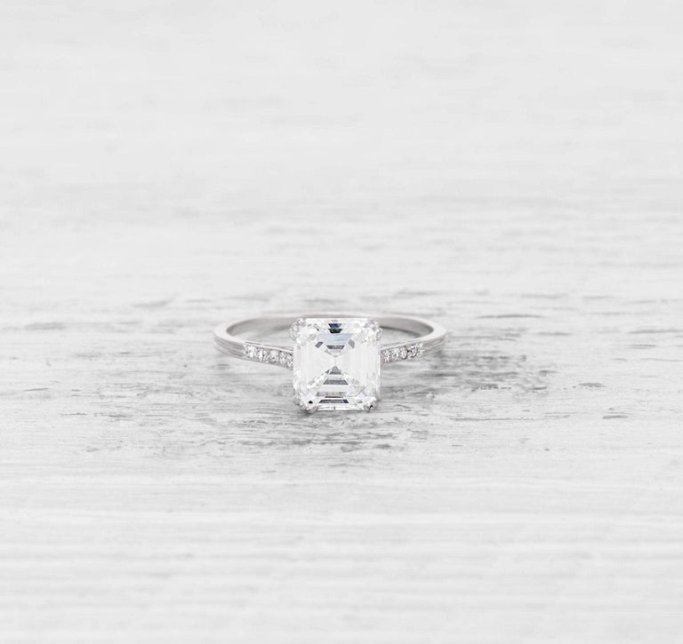 2.10 CARAT ART DECO DIAMOND ENGAGEMENT RING