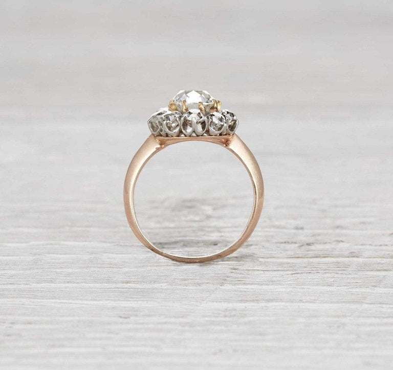 2.10 Carat Edwardian Cluster Engagement Ring