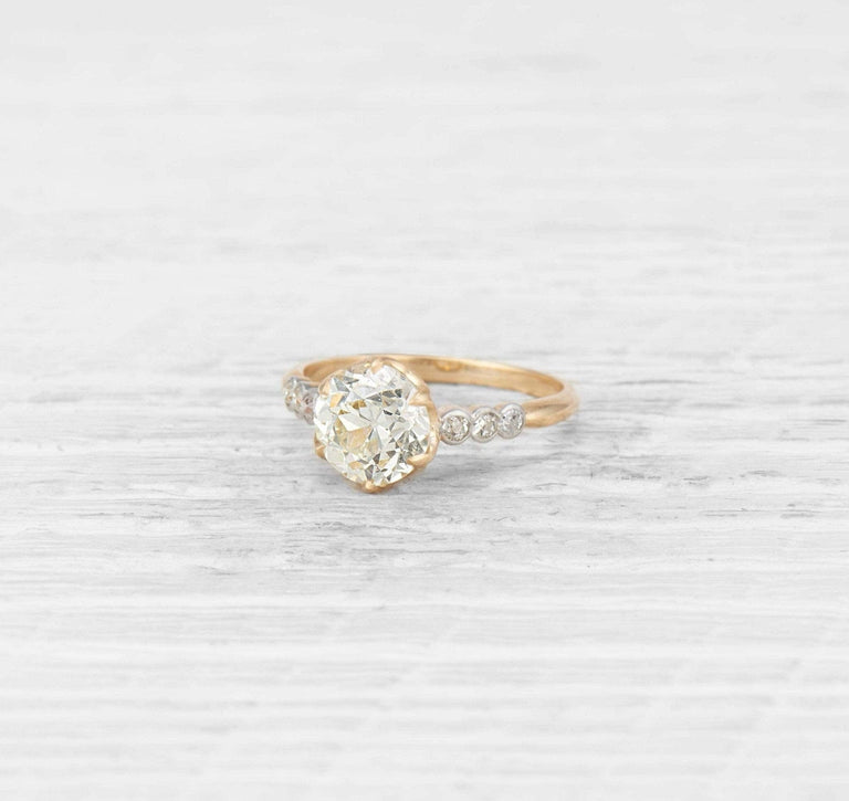 2.11 CARAT EDWARDIAN DIAMOND SOLITAIRE ENGAGEMENT RING