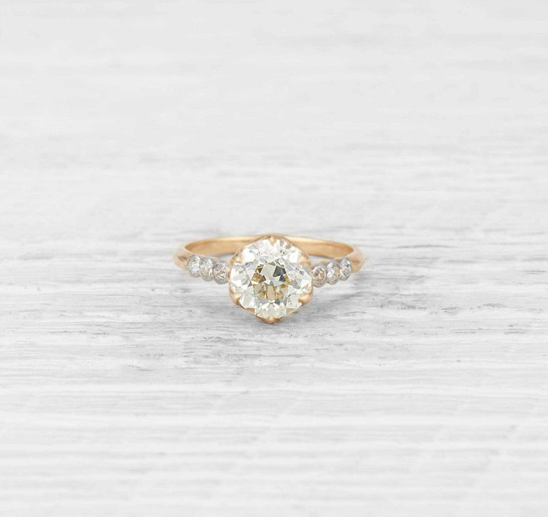 2.11 CARAT EDWARDIAN DIAMOND SOLITAIRE ENGAGEMENT RING