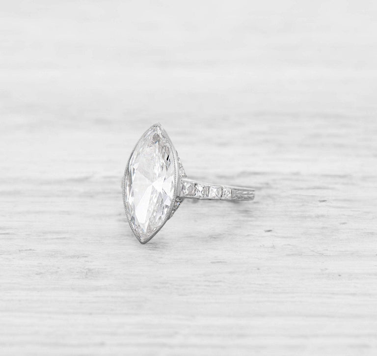 2.12 CARAT MARQUISE-CUT EDWARDIAN DIAMOND ENGAGEMENT RING