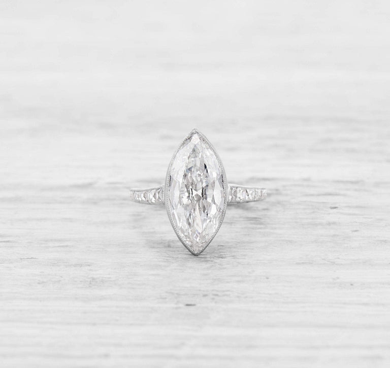 2.12 CARAT MARQUISE-CUT EDWARDIAN DIAMOND ENGAGEMENT RING