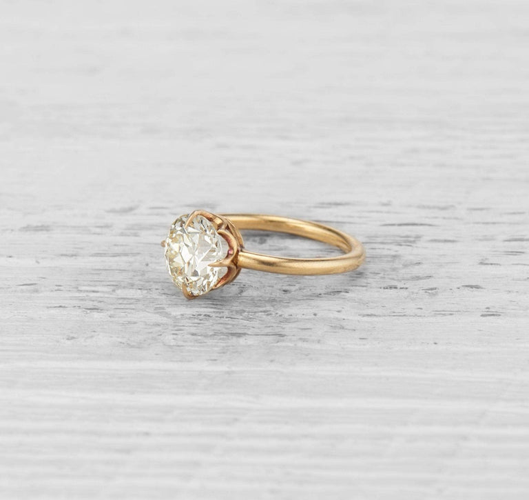 2.40 CARAT ANTIQUE DIAMOND SOLITAIRE ENGAGEMENT RING