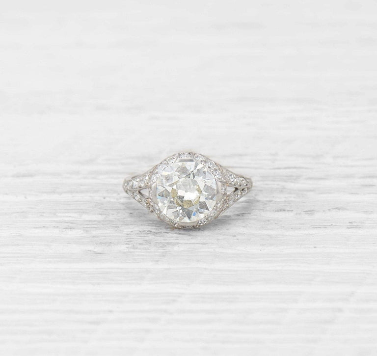 2.77 CARAT ART DECO DIAMOND ENGAGEMENT RING