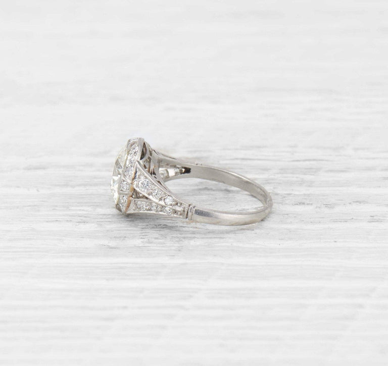 2.77 CARAT ART DECO DIAMOND ENGAGEMENT RING