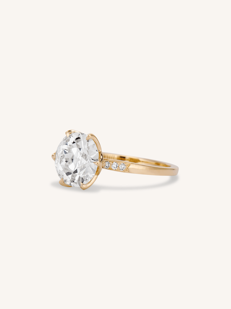 2.86 Ct Edwardian Inspired Old European Cut Diamond Vintage Inspired Gold Engagement Ring | Hydra 2.86