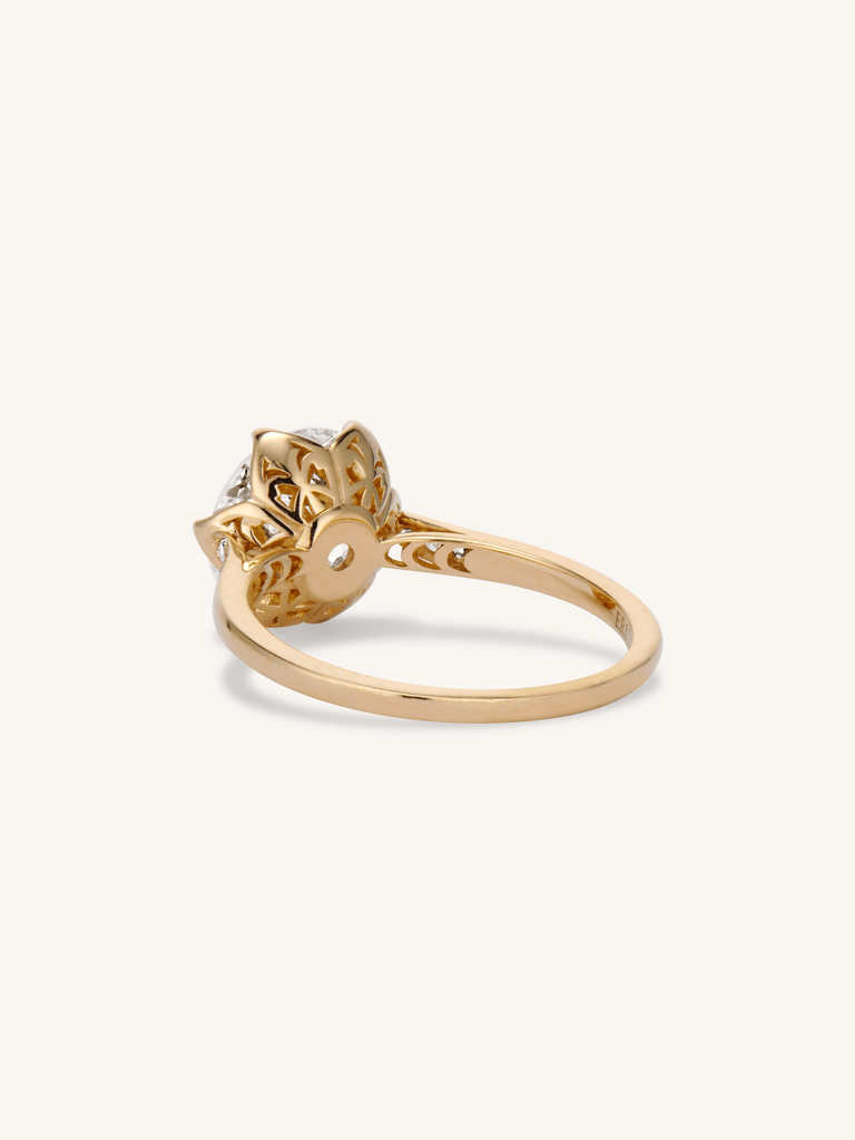 2.86 Ct Edwardian Inspired Old European Cut Diamond Vintage Inspired Gold Engagement Ring | Hydra 2.86