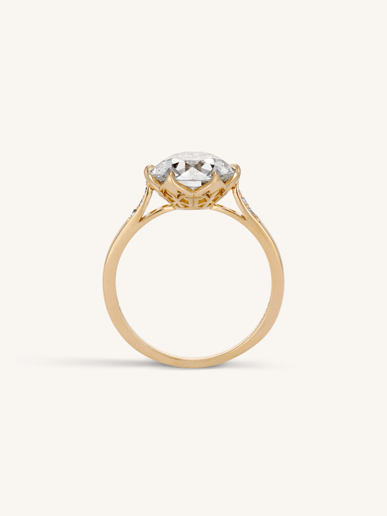 2.86 Ct Edwardian Inspired Old European Cut Diamond Vintage Inspired Gold Engagement Ring | Hydra 2.86