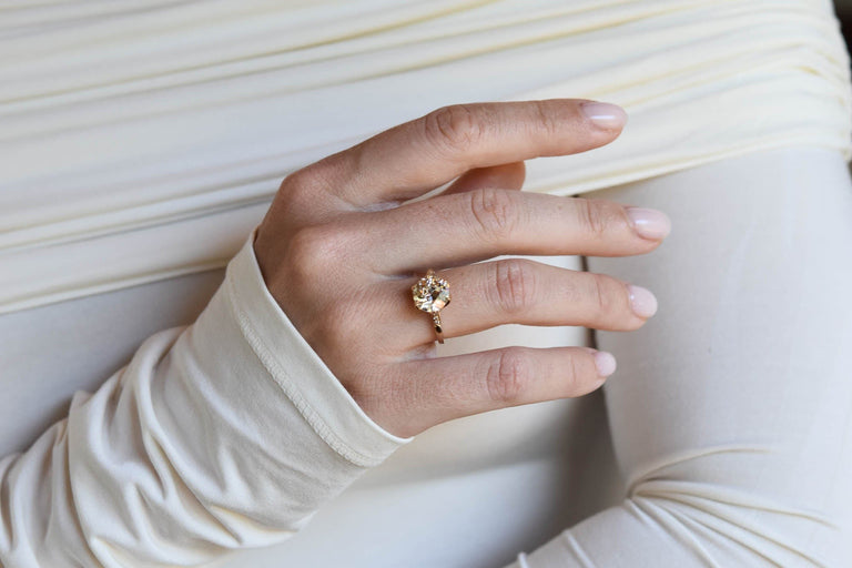 2.86 Ct Edwardian Inspired Old European Cut Diamond Vintage Inspired Gold Engagement Ring | Hydra 2.86