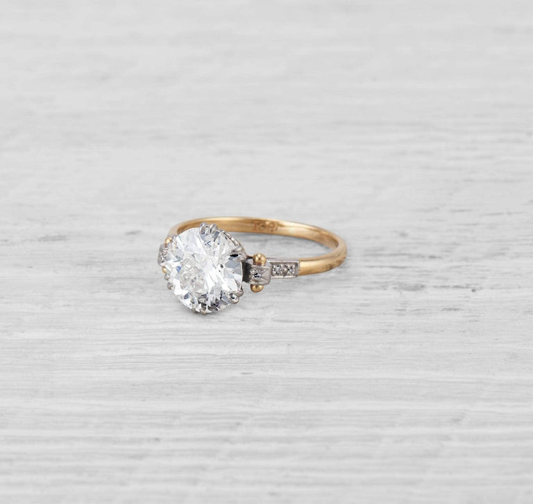 2.89 Carat Late Art Deco Diamond Engagement Ring