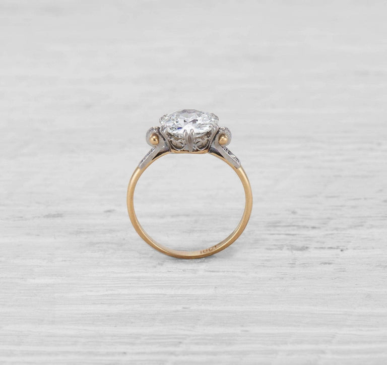 2.89 Carat Late Art Deco Diamond Engagement Ring