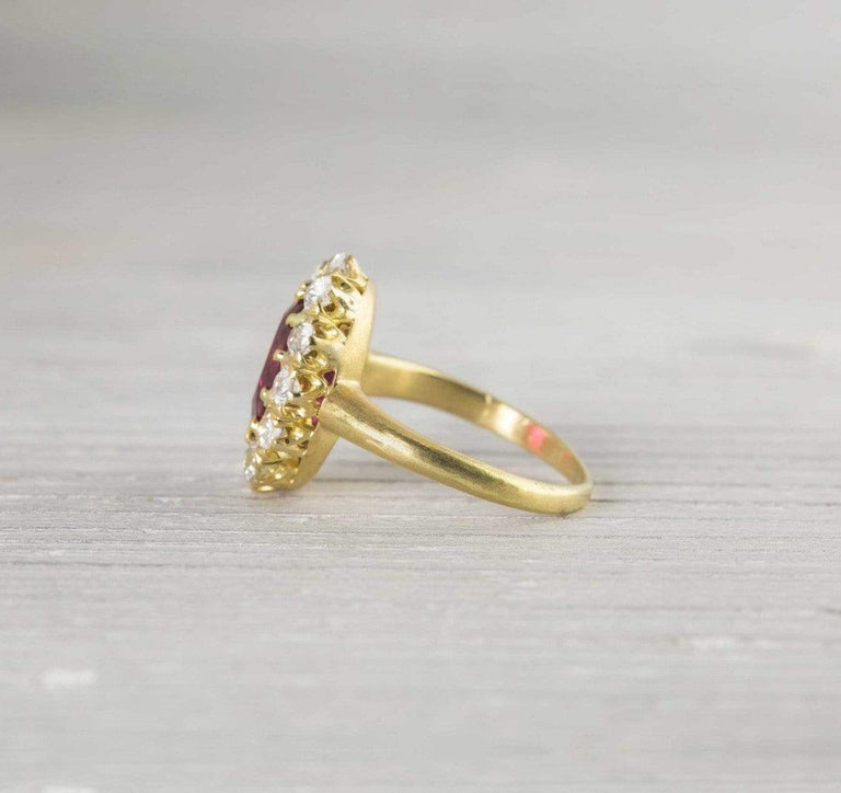 2 Carat Victorian Gold Ruballite and Diamond Engagement Ring