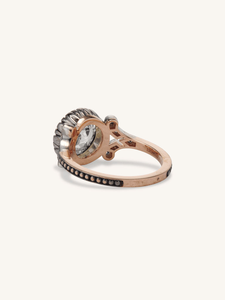 2.28ct Antique Old European Cut Diamond Engagement Ring | Black Rose Back