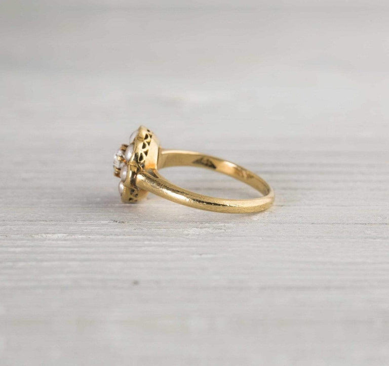 .20 Carat Antique Victorian Gold & Pearl Engagement Ring