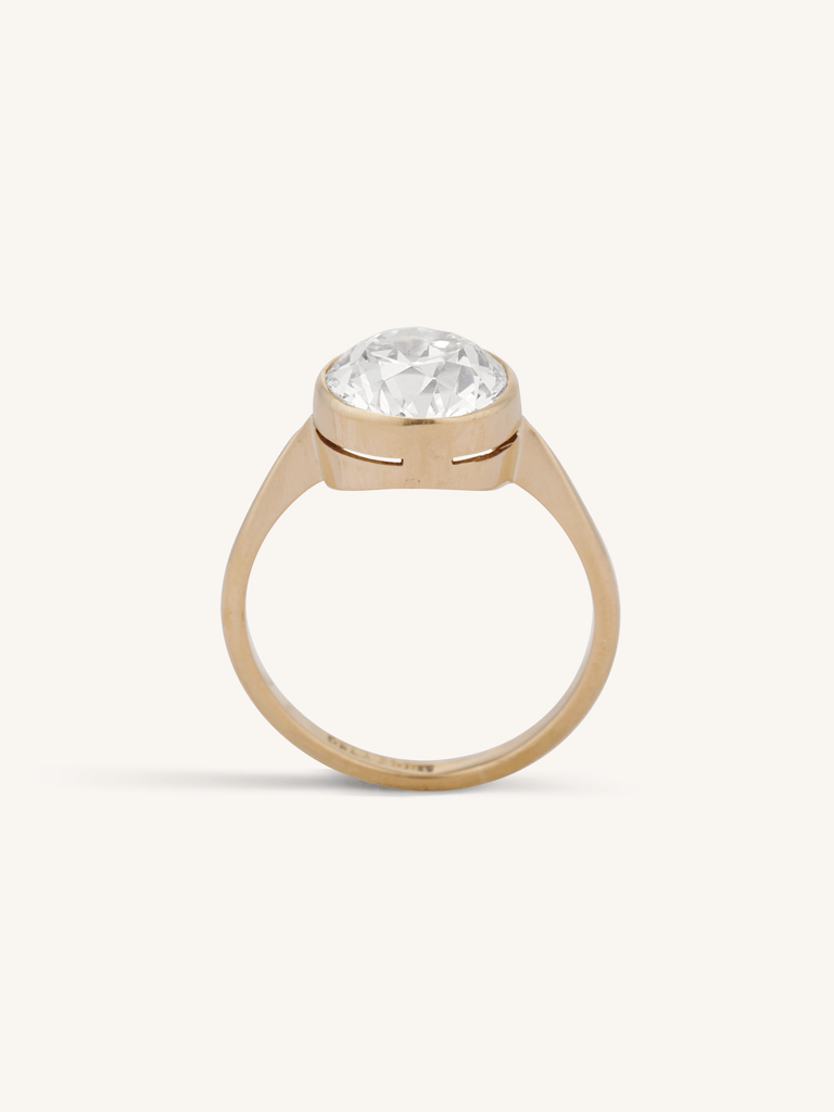 Late Victorian Bezel Set 2.60 Old European Diamond Engagement Ring