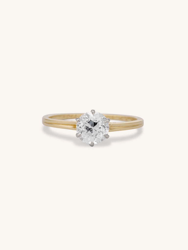 Iconic Tiffany & Co. .96 Carat Old European Cut Diamond Six-Prong Gold Vintage Solitaire Engagement Ring