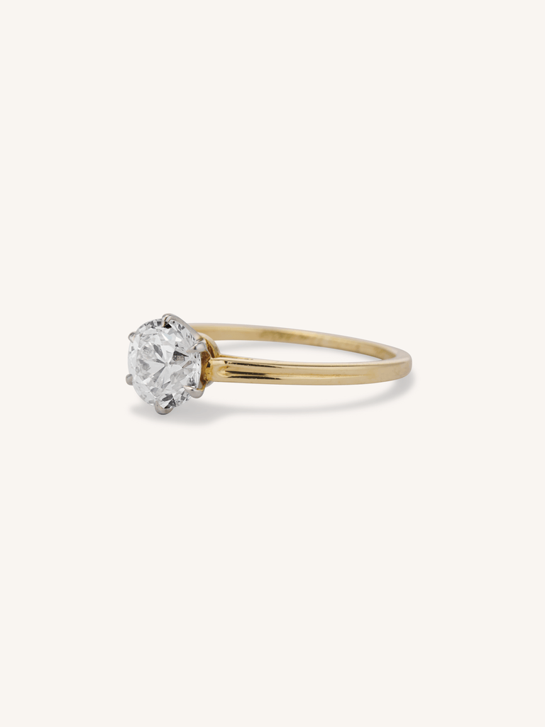 Iconic Tiffany & Co. .96 Carat Old European Cut Diamond Six-Prong Gold Vintage Solitaire Engagement Ring