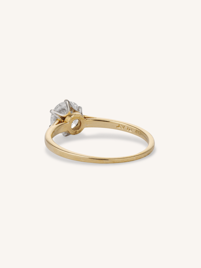 Iconic Tiffany & Co. .96 Carat Old European Cut Diamond Six-Prong Gold Vintage Solitaire Engagement Ring