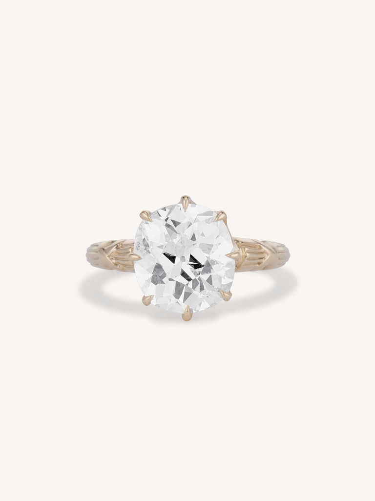 Victorian 4.22 Carat Old Mine Cushion Diamond Antique Engagement Ring