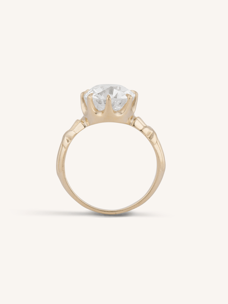 Victorian 4.22 Carat Old Mine Cushion Diamond Antique Engagement Ring